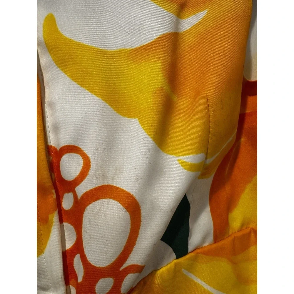 Vintage‎ Malia Honolulu Floral Maxi Dress Hawaiian Aloha Yellow Orange Sz S 70s - Picture 10 of 16